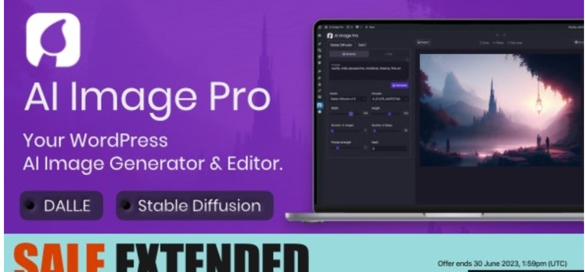 AI Image Pro v2.1.0(已汉化) – WordPress AI Image Generator & Editor, DALLE & Stable Diffusion