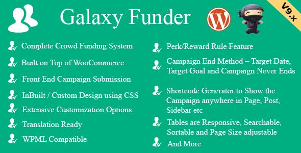 Galaxy Funder v12.0(已汉化) – WooCommerce Crowdfunding System | Marketing