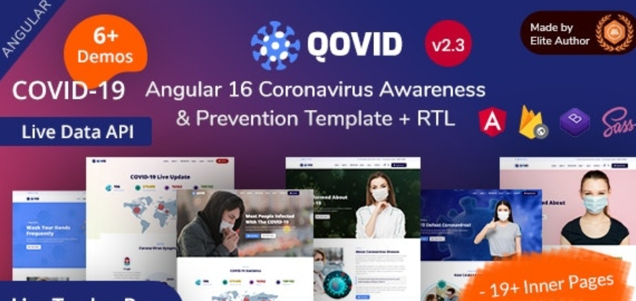 Qovid v2.3 – Angular 16 Medical Health & Corona Vaccination Template插图