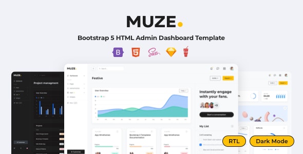 Muze – Bootstrap 5 HTML Admin Dashboard Template 21 July 2023插图