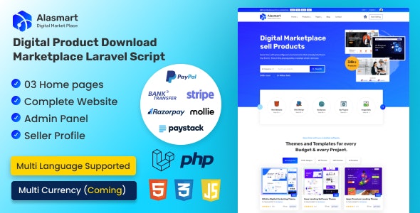 Alasmart v4.1.0 – 数字产品下载市场 Laravel源码插图