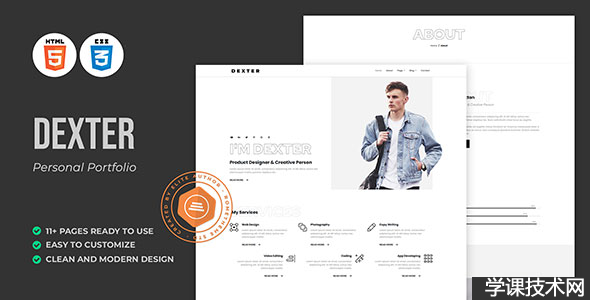 Dexter v1.0.0 – 个人作品集 HTML 模板插图