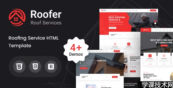 Roofer v1.0.0 – 屋顶服务 HTML 模板插图