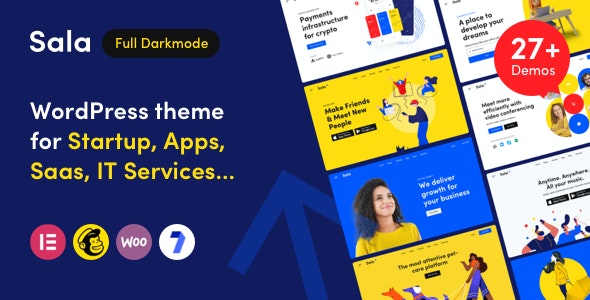 Sala v1.1.3 – 启动和 SaaS WordPress 主题插图