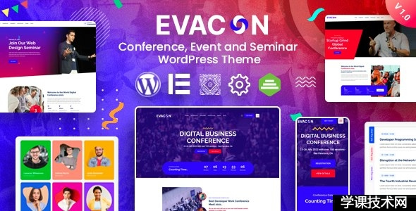 Evacon v1.0.10 – WordPress活动和会议主题插图