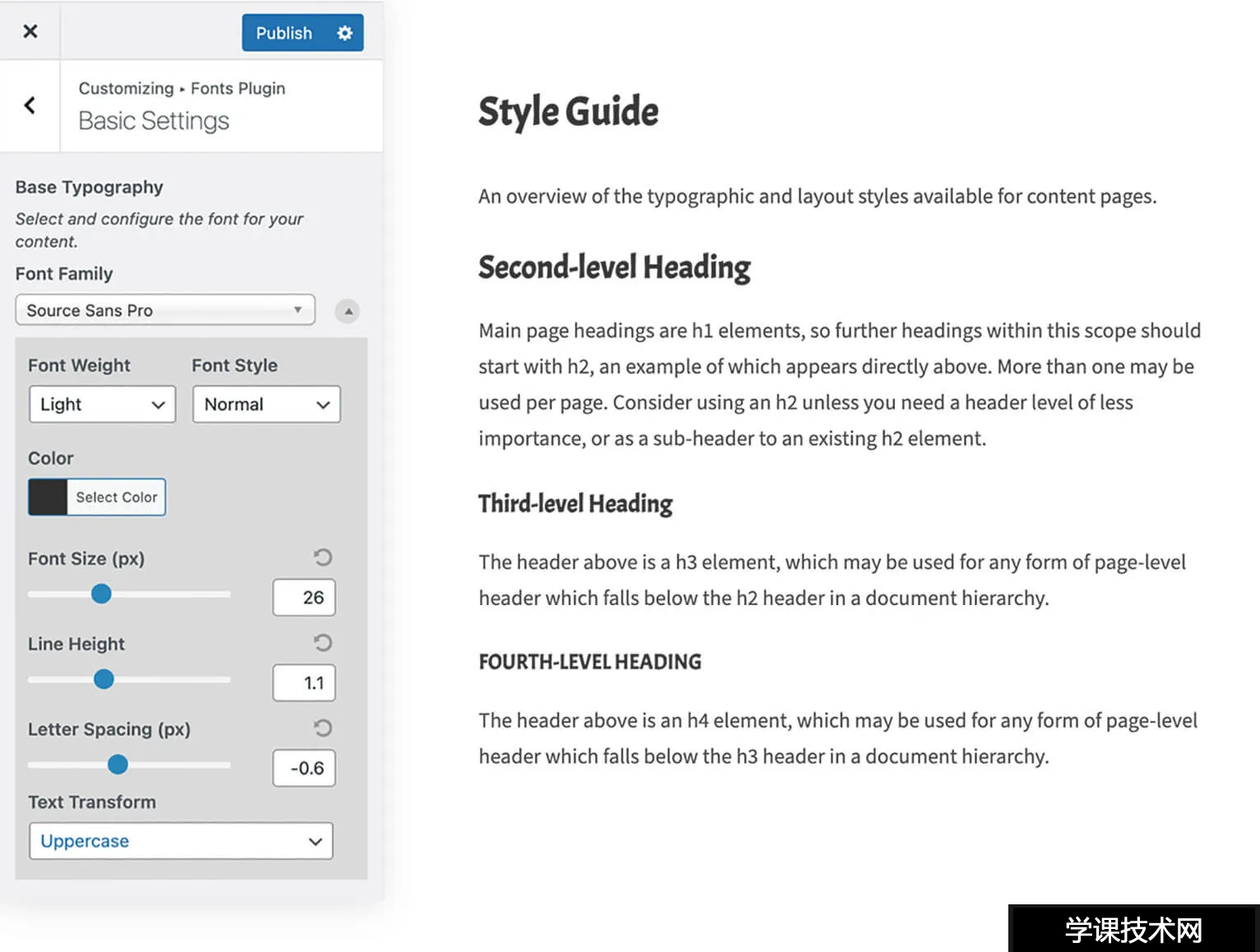 Fonts Plugin Pro v1.7.3 – WordPress 的 Google 字体插图