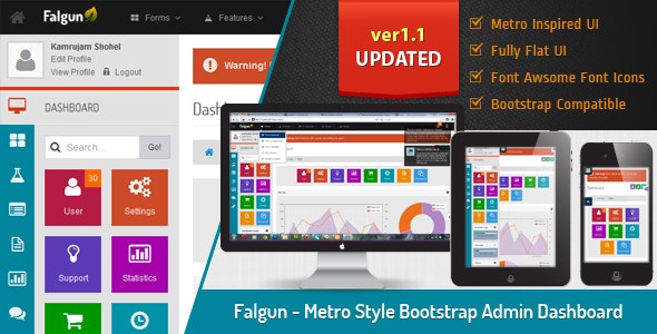Falgun v1.1.0 – Metro Style Bootstrap Admin Dashboard插图