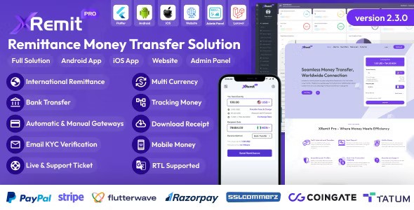 XRemit Pro v2.6.0 – Remittance Money Transfer Full Solution