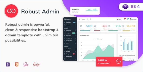 Robust v2.1 – Premium Bootstrap 4 Admin, Dashboard & WebApp Kit Template插图