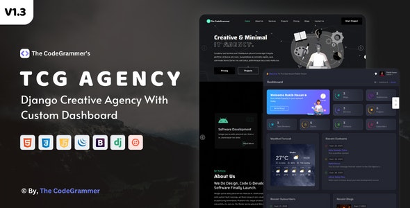 TCG AGENCY v1.3 – Django Agency With Custom Dashboard插图