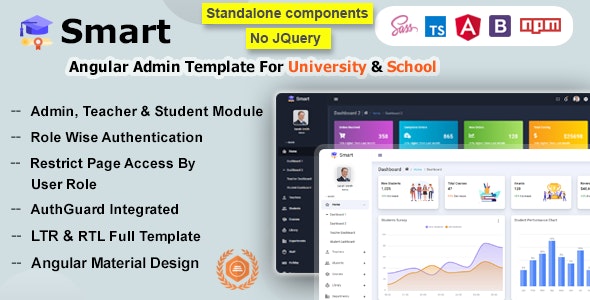 Smart v12.0.0 - Angular 17+ Admin Dashboard Template for University, School & Colleges