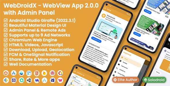 WebDroidX v2.0.0 – 带管理面板的 Android WebView 应用程序