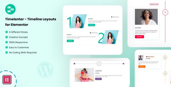 Timelentor v1.0.1 – Timeline Layouts for Elementor
