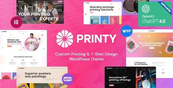 Printy v1.0 – Custom Printing & T-Shirt Design WordPress Theme
