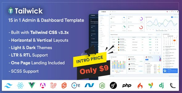 TAILWICK V1.1.0 – TAILWIND CSS ADMIN & DASHBOARD TEMPLATE插图