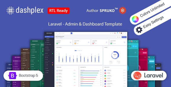 Dashplex v1.0 – Laravel 仪表板模板插图
