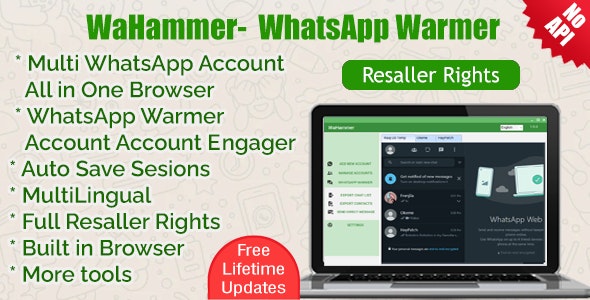 WAHammer V1.1.0 - MULTI WHATSAPP ACCOUNT BROWSER + WHATSAPP WARMER / ACCOUNT ENGAGER (FULL RESALLER)插图