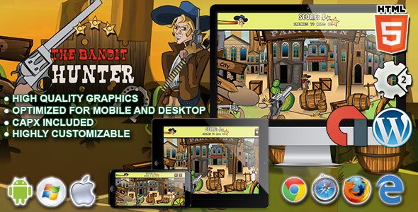 The Bandit Hunter V1.0 - HTML5 CONSTRUCT 2 GAME