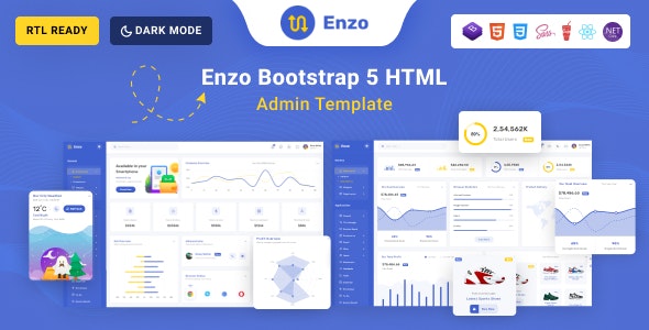 ENZO v3 April 2024 - Bootstrap 5,Angular, React, Vue Js & Asp.Net Admin Dashboard Template