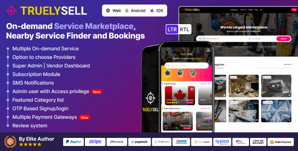 TruelySell v2.3.4  – On Demand Handyman Services, Nearby Service Booking Software (Web + Android + iOS)插图