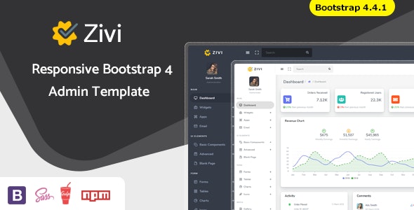 Zivi V1.0.0 – BOOTSTRAP 4 MULTIPURPOSE ADMIN DASHBOARD TEMPLATE & UI KIT插图