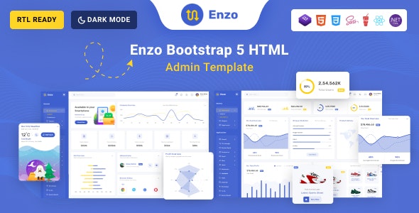 ENZO v3 April 2024 – Bootstrap 5,Angular, React, Vue Js & Asp.Net Admin Dashboard Template插图