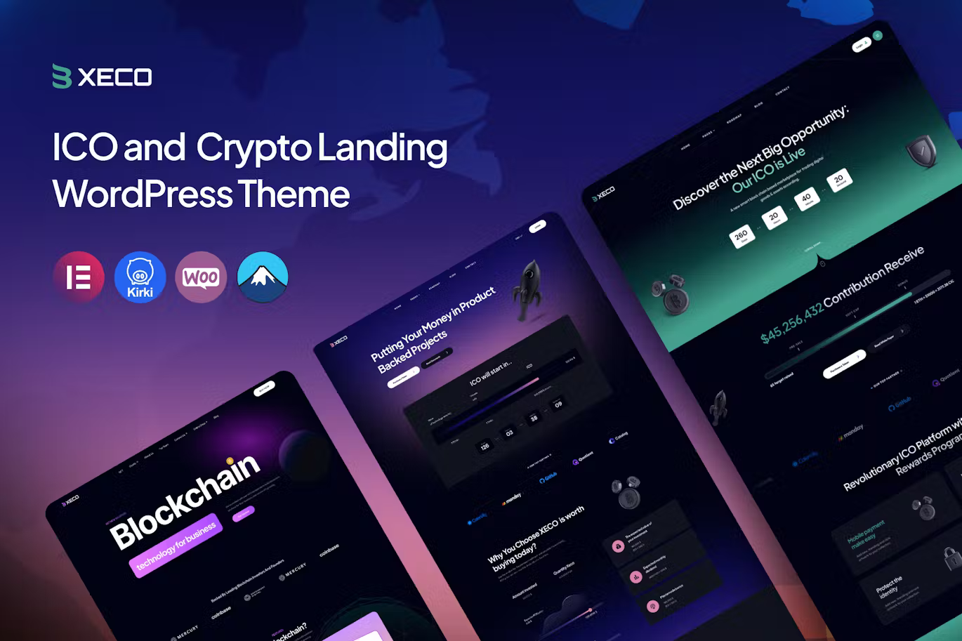 Xeco V1.0 - Ico & Crypto Landing Wordpress Theme插图