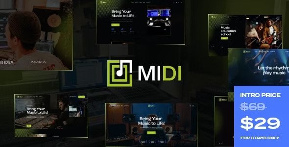 Midi v1.7 – 声音和音乐制作 WordPress 主题