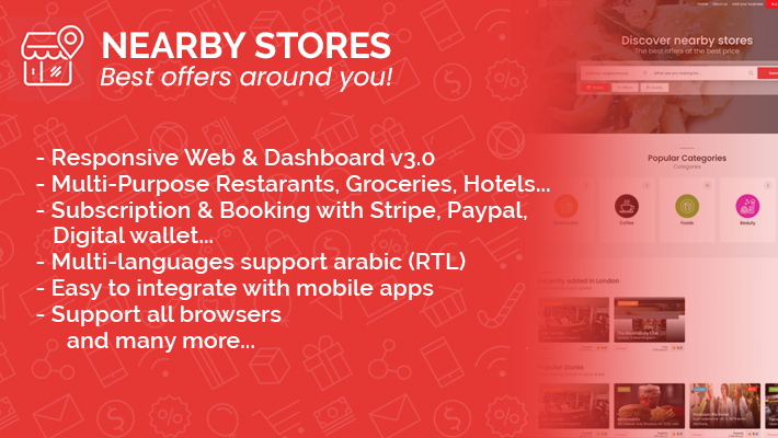 Nearbystores Web V4.0.2 – 餐厅、优惠、优惠券、活动、服务和预订插图