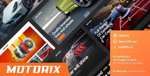 Motorix v1.0 – 汽车维修、商店和美容 WordPress 主题插图