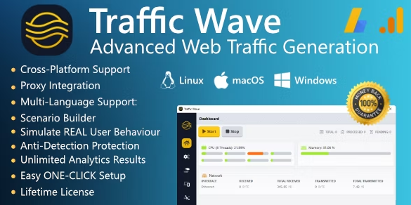Traffic Wave v3.0.0 - Advanced Cross-Platform Web Traffic Generation插图