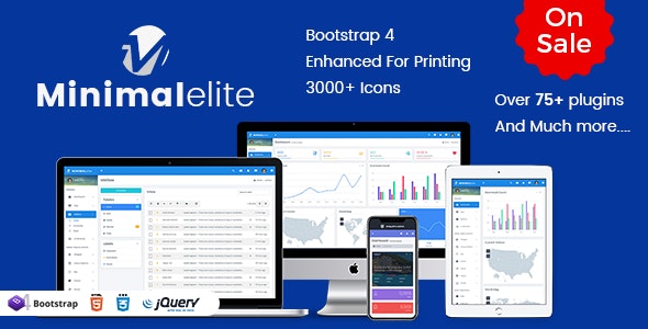 Minimal Elite v15 July 2019 – Bootstrap 4 Admin Dashboard Template And Webapps插图