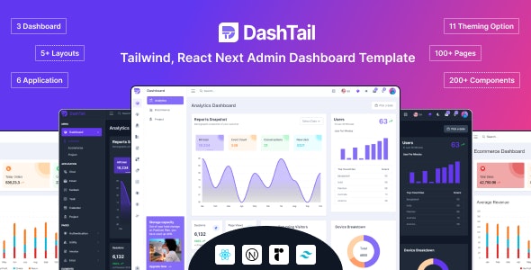 Dashtail – Tailwind, React Next Admin Dashboard Template V1.3.0插图