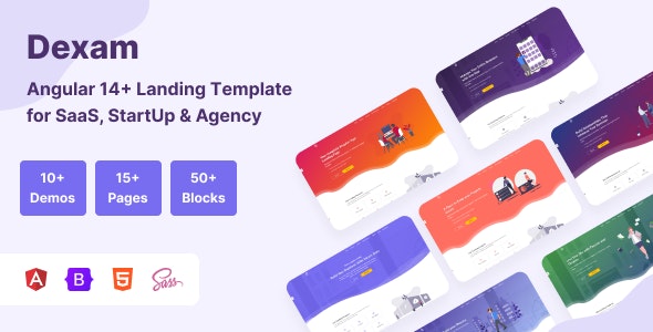 Dexam V3.0.0 – Angular 14+ & Bootstrap 5 Saas, Startup & Product Landing Page插图