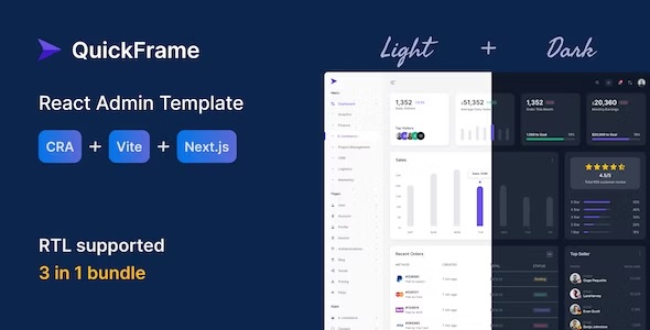 Quickframe V1.0 – React Admin Template (Next.Js, Vite & Cra)插图