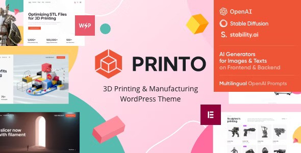 Printo v1.11 – 3D Printing & Manufacturing WordPress Theme