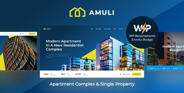 Amuli v2.3.0 – WordPress 物业和房地产市场主题插图