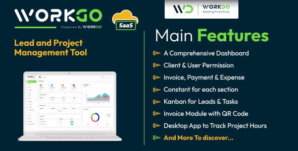 WorkGo SaaS v6.1 – Lead and Project Management Tool插图