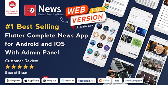 News App and Web v3.2.1 – Flutter News App for Android and IOS App | News Website with Admin panel插图