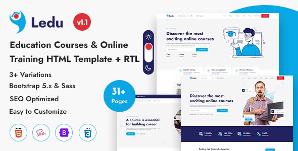 Ledu V1.2 – 教育课程和在线培训 HTML 模板插图