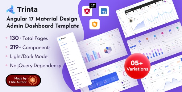 Trinta  V1.0.0 – Material Design Angular 17+ Admin Dashboard Template插图