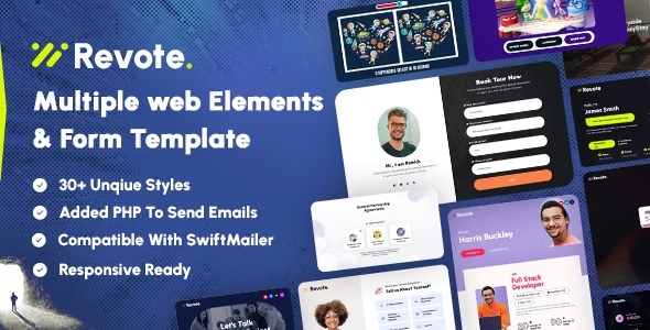 Revote v1.0.0 – Multiple Web Elements & Forms Templates插图