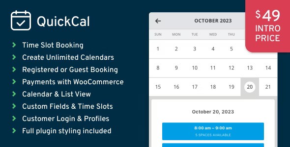 QuickCal v1.0.15 – WordPress 预约日历