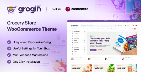Grogin v1.2.2 – Grocery Store WooCommerce WordPress Theme