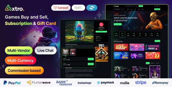 Axtro v2.2.0 – Games Buy and Sell, Subscription & Gift Card Laravel Script插图