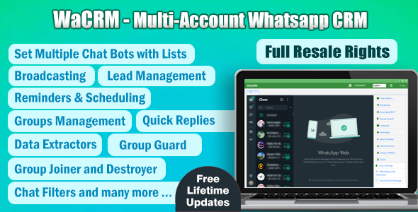 WaCRM v3.2.0（已破解） – Multi-Account WhatsApp CRM