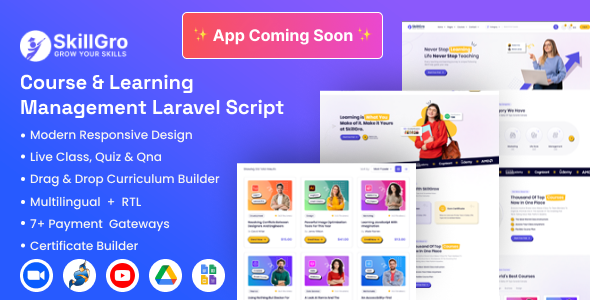 SkillGro v2.3.0（已汉化95%） – 课程和学习管理系统 Laravel 源码 (LMS)插图