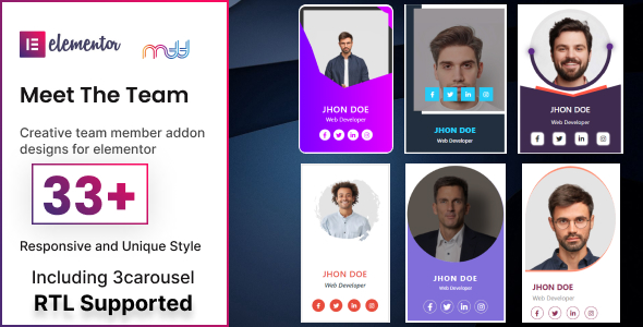 Meet the team elementor addon v2.7插图