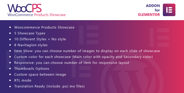 WooCommerce Products Showcase for Elementor WordPress Plugin v1.0插图