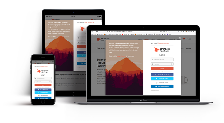 Stranoweb Ajax Login Premium v2.0.7插图